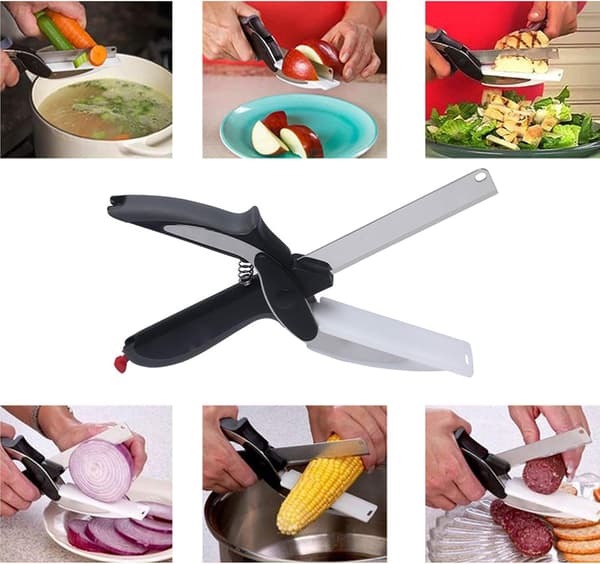 Clever Cutter, 2-i-1 Hakker og Multifunksjonell Kjøkkenutstyr