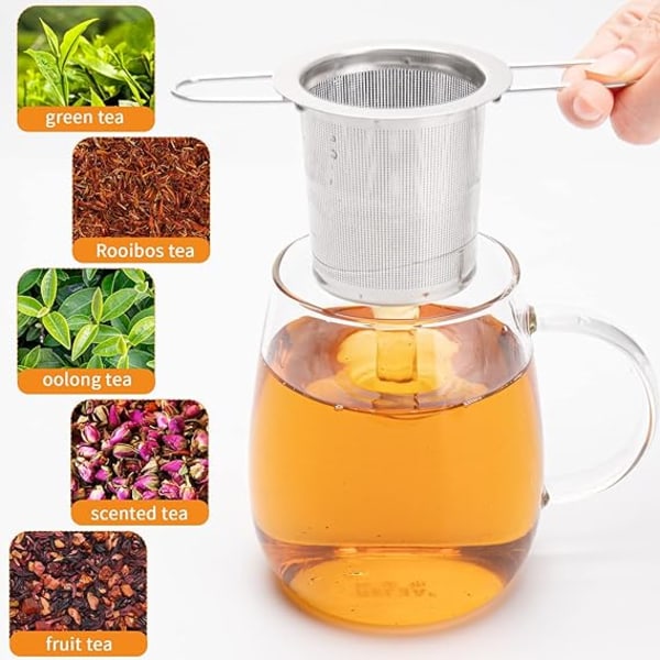 2-pak Te-si, Rustfrit Stål Te-infuser Kurv Siddende I