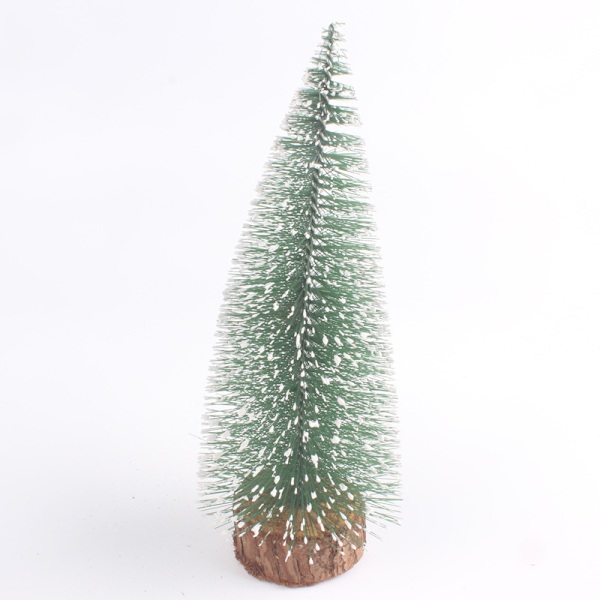 2 stk. 10 cm Mini Juletræer, Træer med Træbund, Julebord