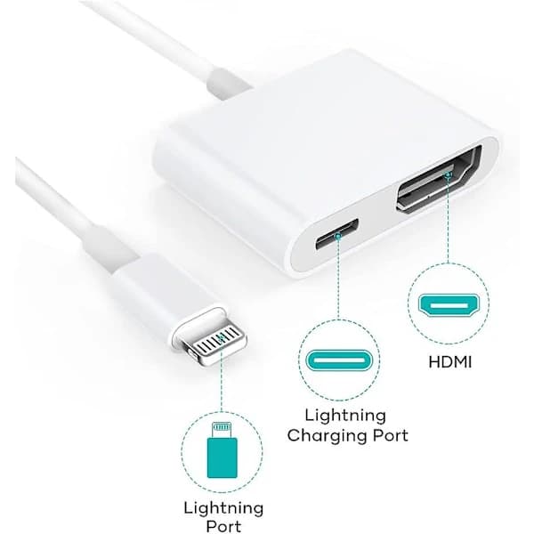 HDMI-adapter, HDMI-adapter til iPhone 1080p Lightning Digital AV-adapter, HDMI-synkroniseringsskærm HDMI-stik til ,ta