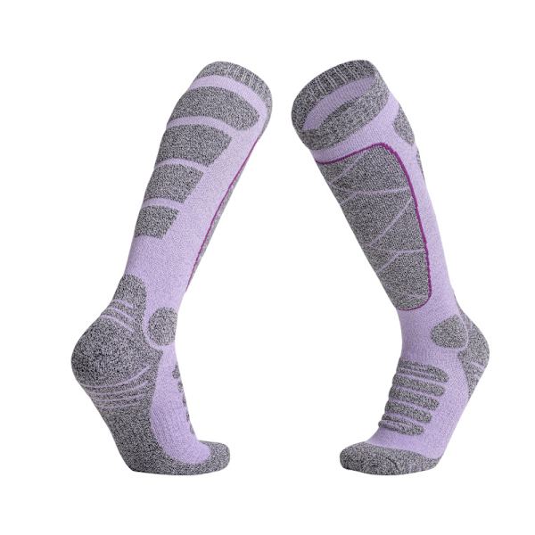 Långa tubsockor för kvinnor, skidsockor, utomhussporter, vandringsstrumpor, handduk