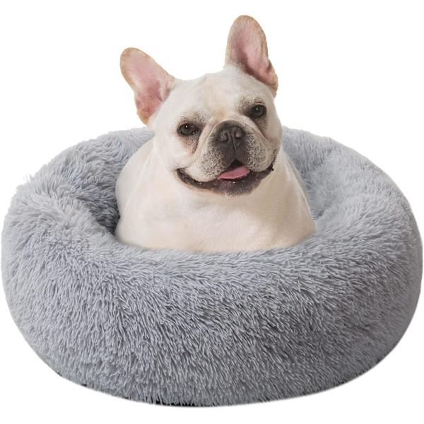 Katteseng Donut Cuddler, 70 cm Grå Flurry Opvarmning Rund Plys Kussion