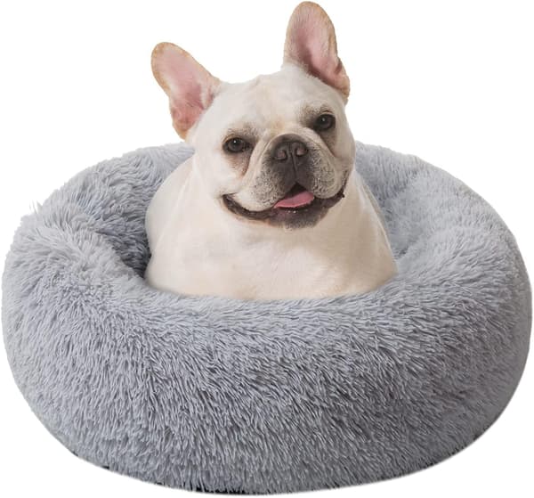 Kissankohtaus Donut-pehmuste, 70 cm Harmaa Flurry Lämmittävä Pyöreä Plussipehmuste