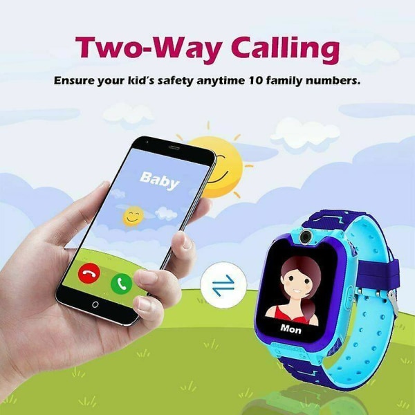 Barn Smart Watch Kamera Sim Gsm Sos Ring Telefon Spelklocka För