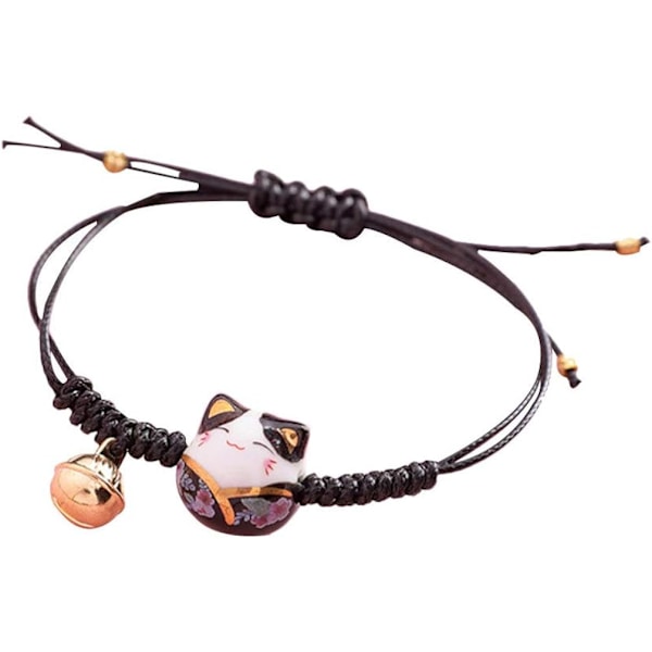 Søt Glad Katt Armbånd Feng Shui Maneki Neko Snøre Armbånd Justerbar