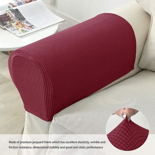 2 Stretch soffa armstöd Full wrap soffa skydd (röd)