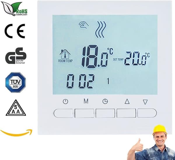 Batteridriven Trådbunden Väggmonterad Panntemperaturregulator Smart W