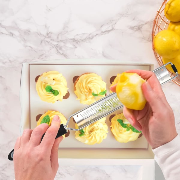 Rustfrit stål citron citronskalrivejern multifunktionel ergonomisk