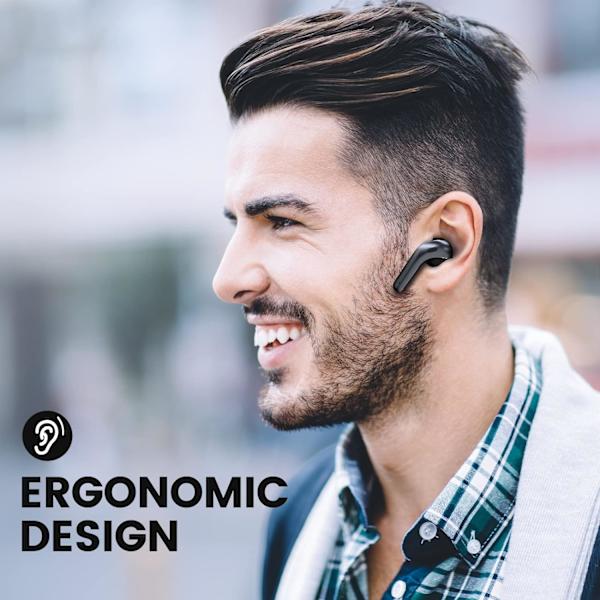 （Sort）2023 Trådløse Bluetooth-hovedtelefoner, 9D Stereo Bluetooth He