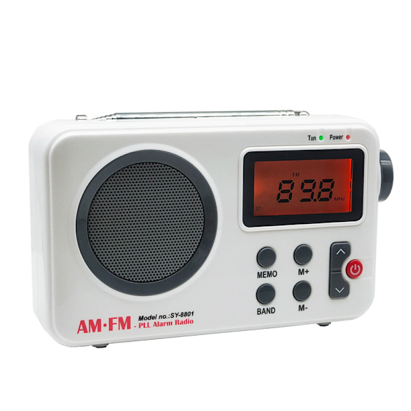 Bärbar radio, AM FM kortvåg digital tuner med bästa mottagning, batteridriven klockradio med sömntimer och Pr