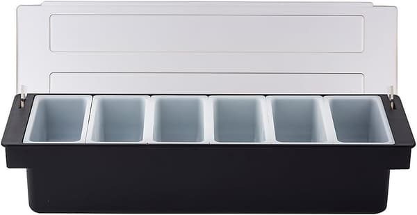 1 stk. Plastik Krydderi Dispenser 6 Rum (Sort) DXGHC