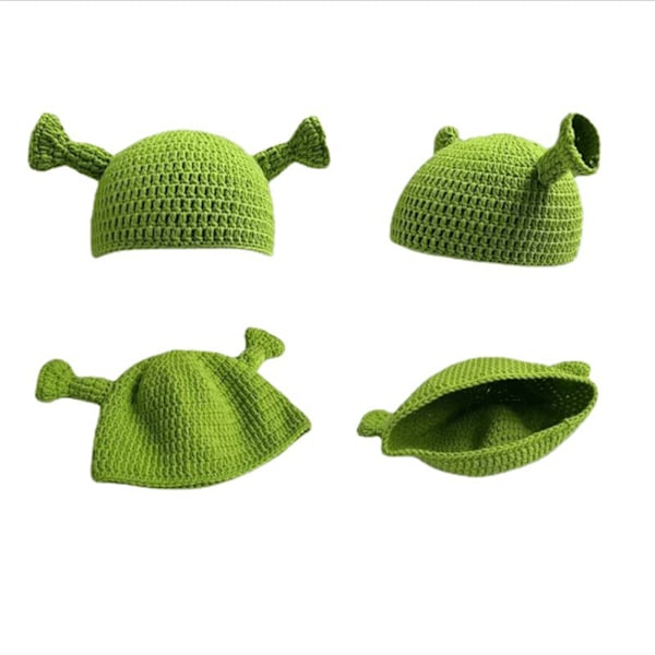 Morsom ullhatt i samme stil som Shrek barn