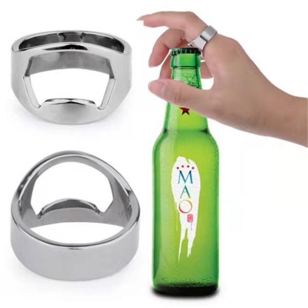 Öl Flasköppnare Ringar -2 st Titanium Ring Flasköppnare Kitc