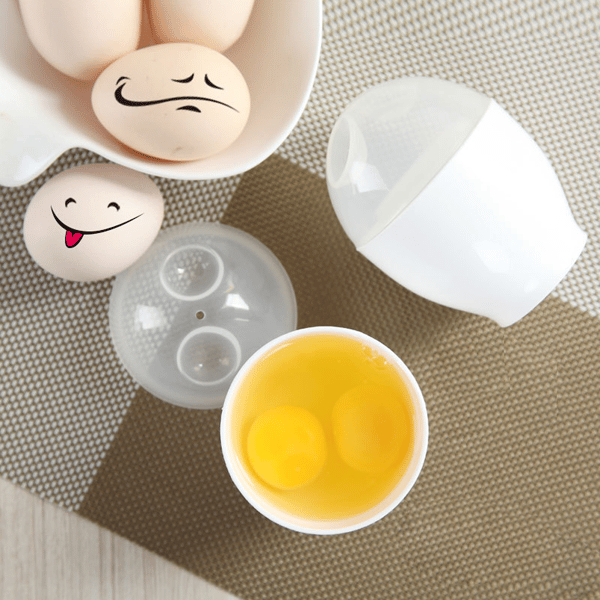 2 stk Mikrobølgeovn Plast Eggkoker Sett