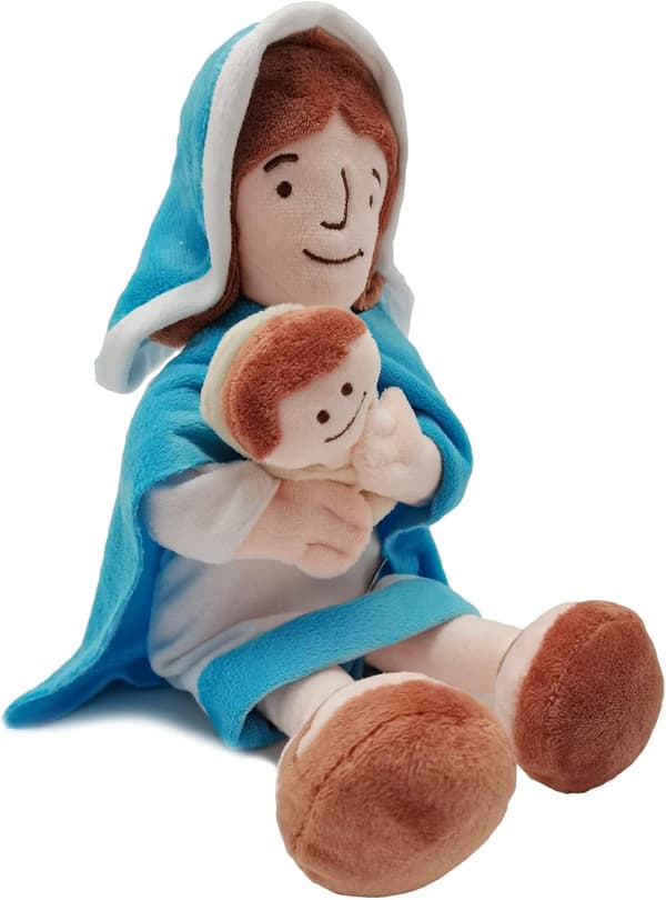 Mary Plushlud med Jesus Plushlud - Religiøs Gave