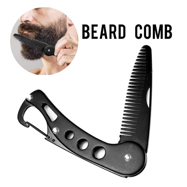 Rustfrit Stål Mustache Kam, Foldbar Skægkam til Mænd Poc DXGHC