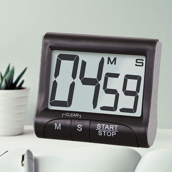 （Svart）Kjøkken Timer, 24H Digital Magnetisk Elektronisk Kjøkken Timer