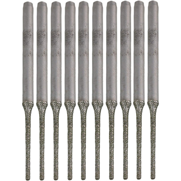 Set med 10 diamanter silver tip förlängda borr, Par, för Drilli