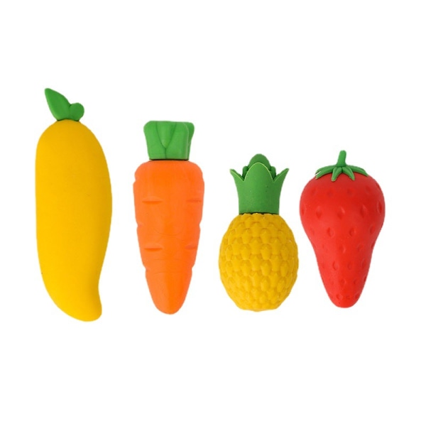 4 stykker Frugt viskelæder Cute Mango Eraser Student Papir