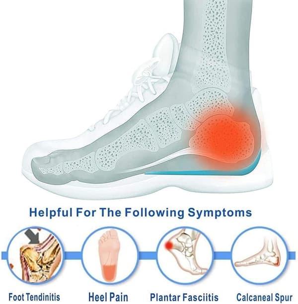 (Plus Size) 3 par silikon gel hælputer for plantar fasciitt