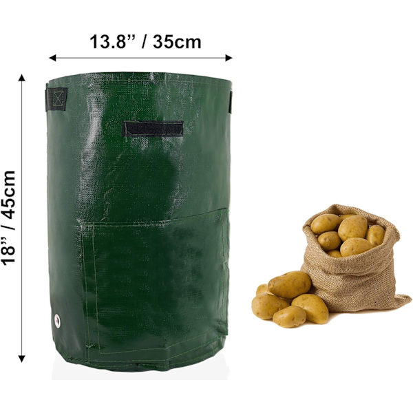 4-pack 10-gallon Potatisodlingsväskor Gröna Polyeten Trädgårdsplan