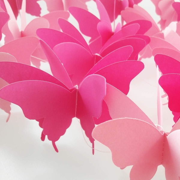 5 fjärilar hängande girlanger 3D pappersfärgad flaggfest dec