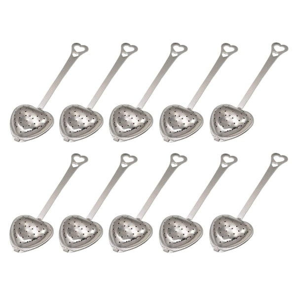10 stk. te-filter hjerteformet te-filter lang ske 304 sta