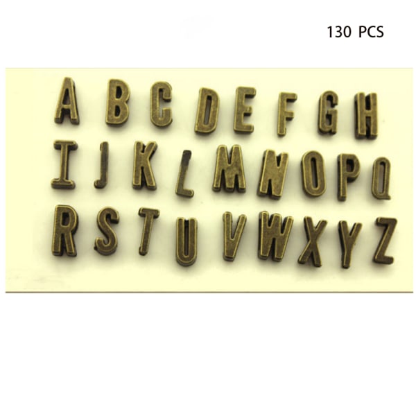 130 PCS English letter Set Charms,  Mixed Antique Style Bronze Br