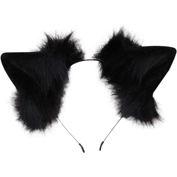 KYC Animal Ears Kawaii Plysch Cat Ears Hårklämma Huvudbonad Hallowe