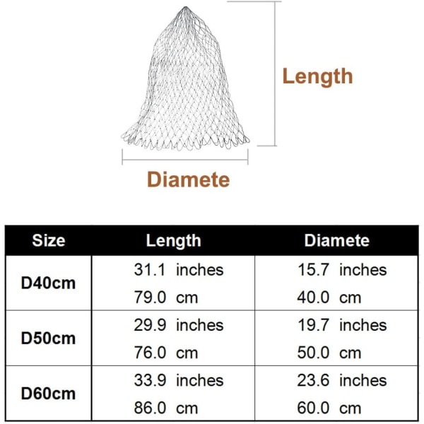 1-pakke Standard Nylon Erstatningsnettpose, Fiske Landingsnett, D