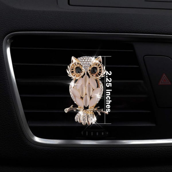 Car Vent Clip Berlocker, Bling Crystal Owl Car Aromatherapy Essentia