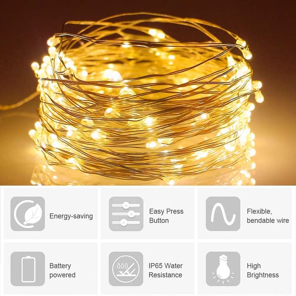 Batteridrivna 6.6Ft/2M 20 LED-ljusslingor Blinkande Jul
