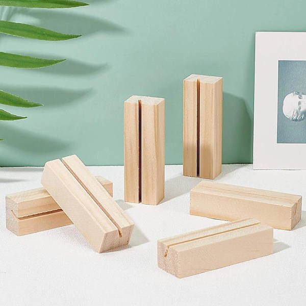 10 Pakke Træ Pladskort Holdere Træ Menu Skilt Holder Bordnumre Kort Display Stativ Til Bryllup Middag Hjem