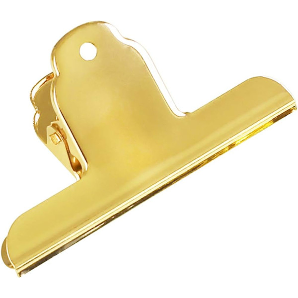 Guld Metal Bulldog Papirklips, 3 Pak Stål Store Bind