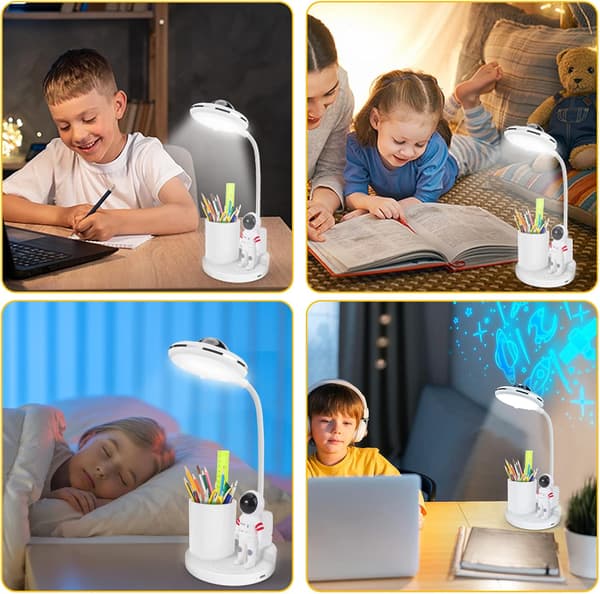 Skrivebordslampe, Dimbar Trådløs Bordlampe, Oppladbar Skrivebordslampe
