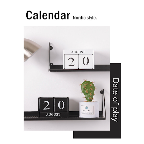 1 Træ Skrivebords Kalender, Morandi Farve Træ Kalender Dekoration