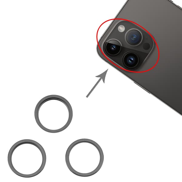 För Iphone 14 Pro Max 3st Bakre Kamera Metallskyddsring DXGHC
