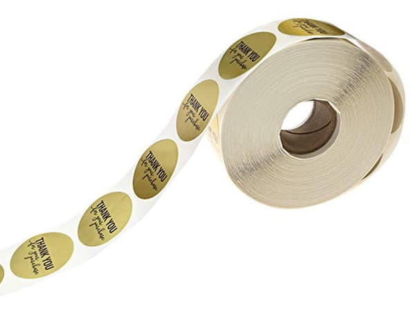 Guld Farvet Rullet Bageetiket Sticker 1 Tomme