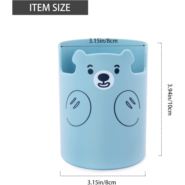 Cute Bear Shaped Pencil Holder for Kids Office School Classroom O