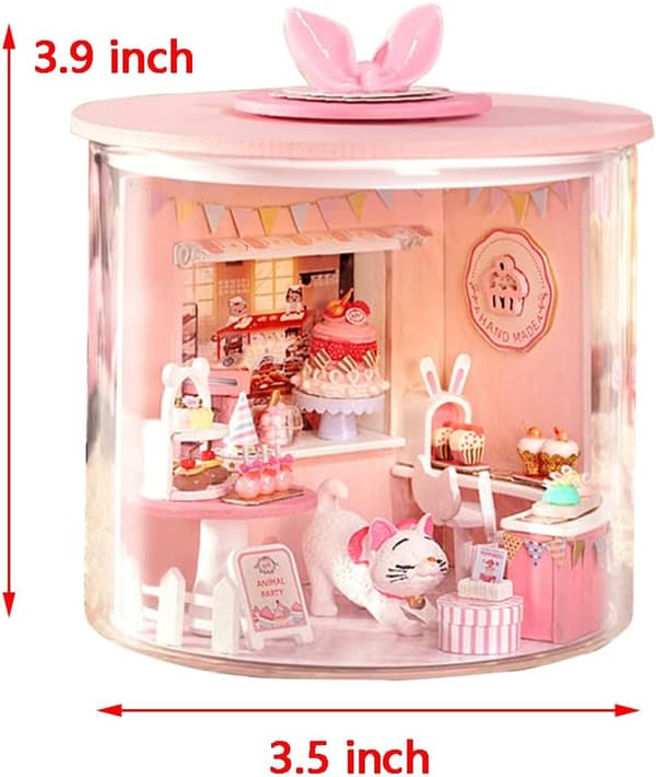 DIY Miniatyr Trähusdocka Kit, Handgjort Hemhantverk