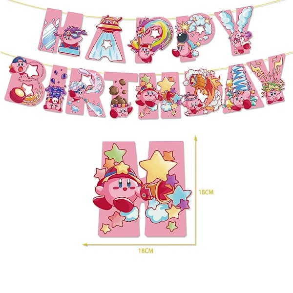 Star Kirby tema festtilbehørssæt ballon dekorationer