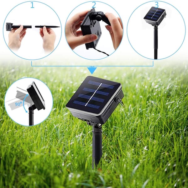 Solcellelys Utendørs Hage Varmt Lys Solar LED Tåreformet Fe