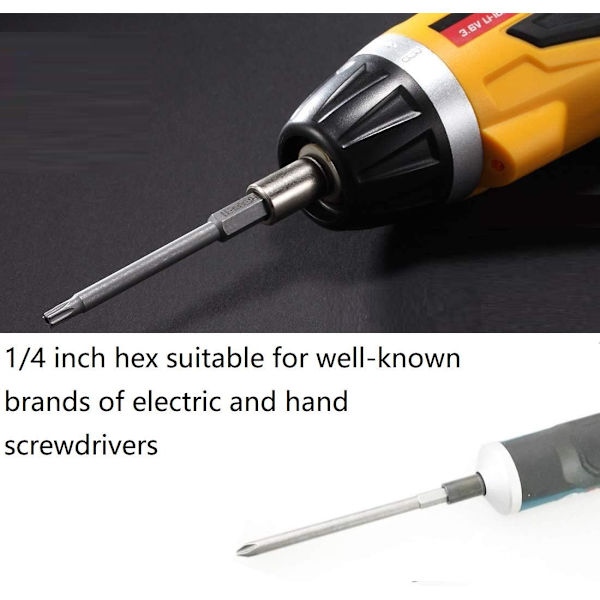21 stk. skruetrækkerbits, magnetisk skruetrækkerbit 100 mm lang