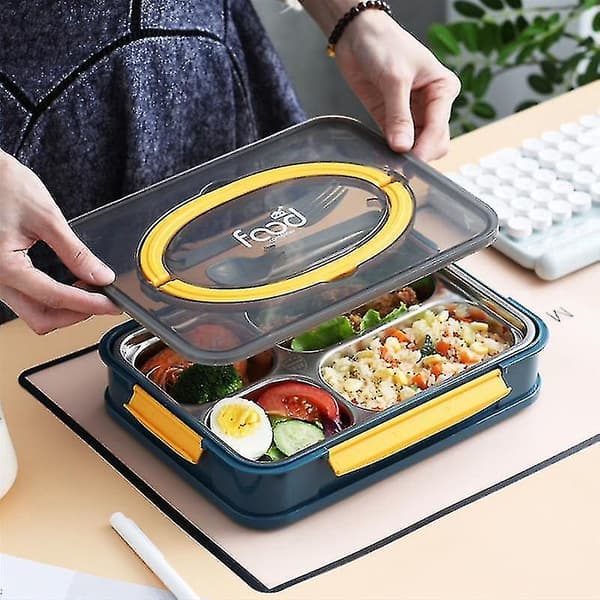 Matlåda Bento Rostfritt Stål Matvärmare Läcksäker Br DXGHC
