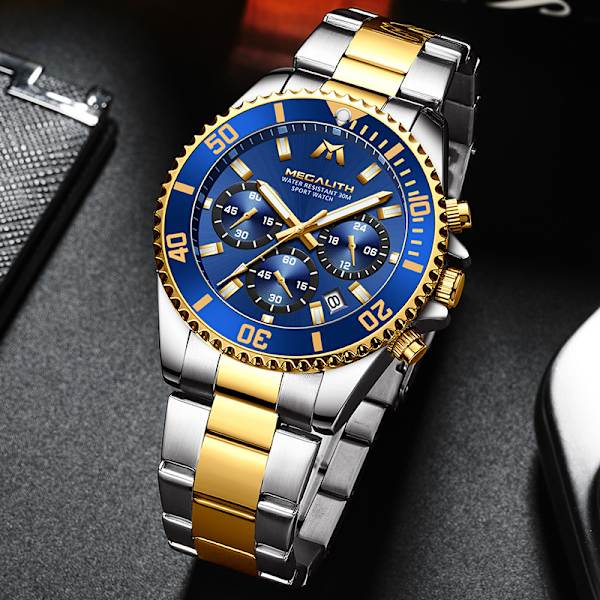 Herrklockor Chronograph Rostfritt stål Vattentät datum Analog Q