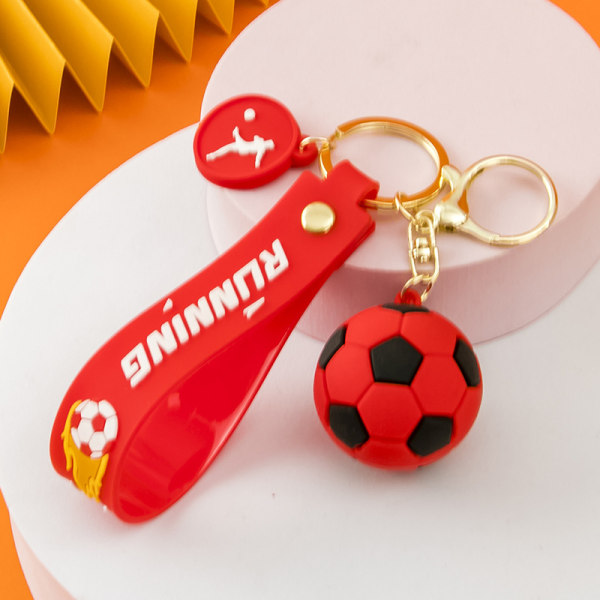 3 3,5 cm fotboll nyckelring hänge PVC mjuk gummi bilnyckel cha