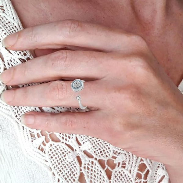 Rund Ondt Øje Anti-Angst Spinder Ring, Disk Amulett Djævelens Øje