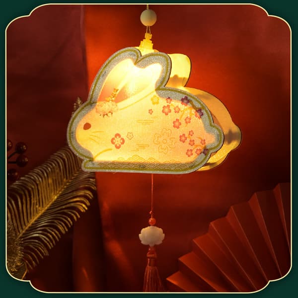 DIY Lantern Kanin Lampe Bærbar Log Lantern Børnehave Skole
