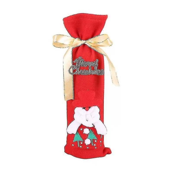 Christmas Wine Bottle Cover Bags Xmas Snowman Deer Pattern Bo DXGHC