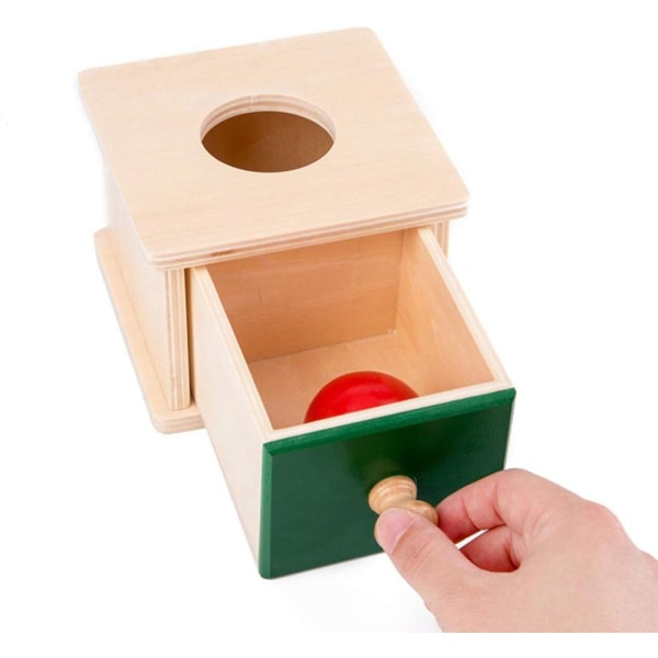 1 stk Montessori Object Permanence Box med ball for barn DXGHC